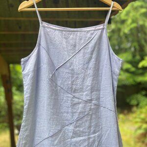 100% Linen Vintage Slip Dress - Periwinkle / lavender - US women's 10